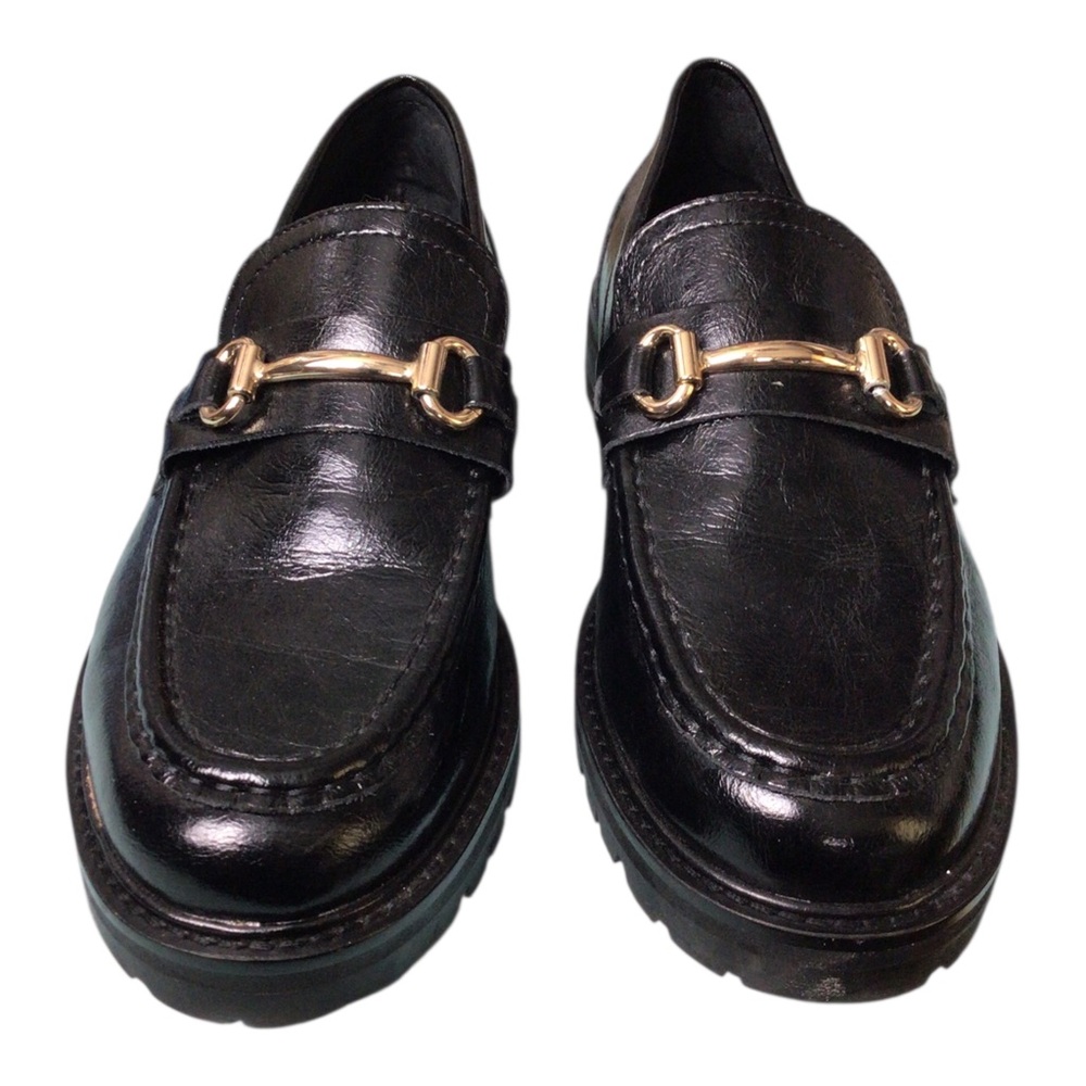 Steve Madden Mistor Black Patent Leather Loafers Horse Bit 10M - Picture 4 of 9